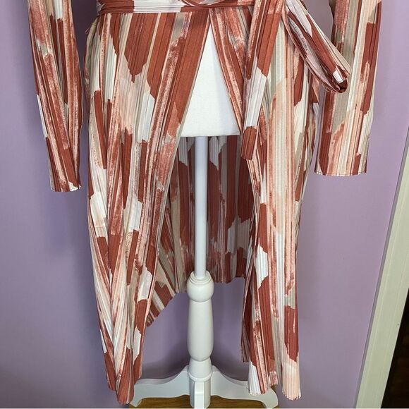 Chico's Travelers Cardigan Longline Open Front Jacket Pink White Size Large - Picture 5 of 12